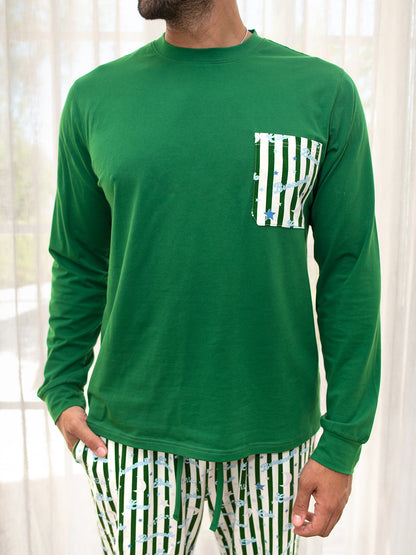 Cielo Adult Pyjama Set Green/Blue