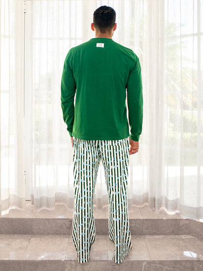 Cielo Adult Pyjama Set Green/Blue