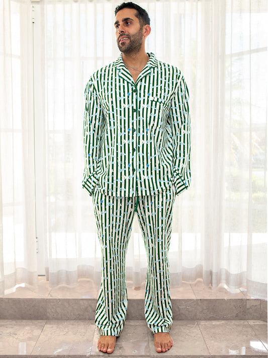 Notte Adult Pyjama Set Green/Blue