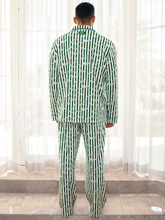 Notte Adult Pyjama Set Green/Blue