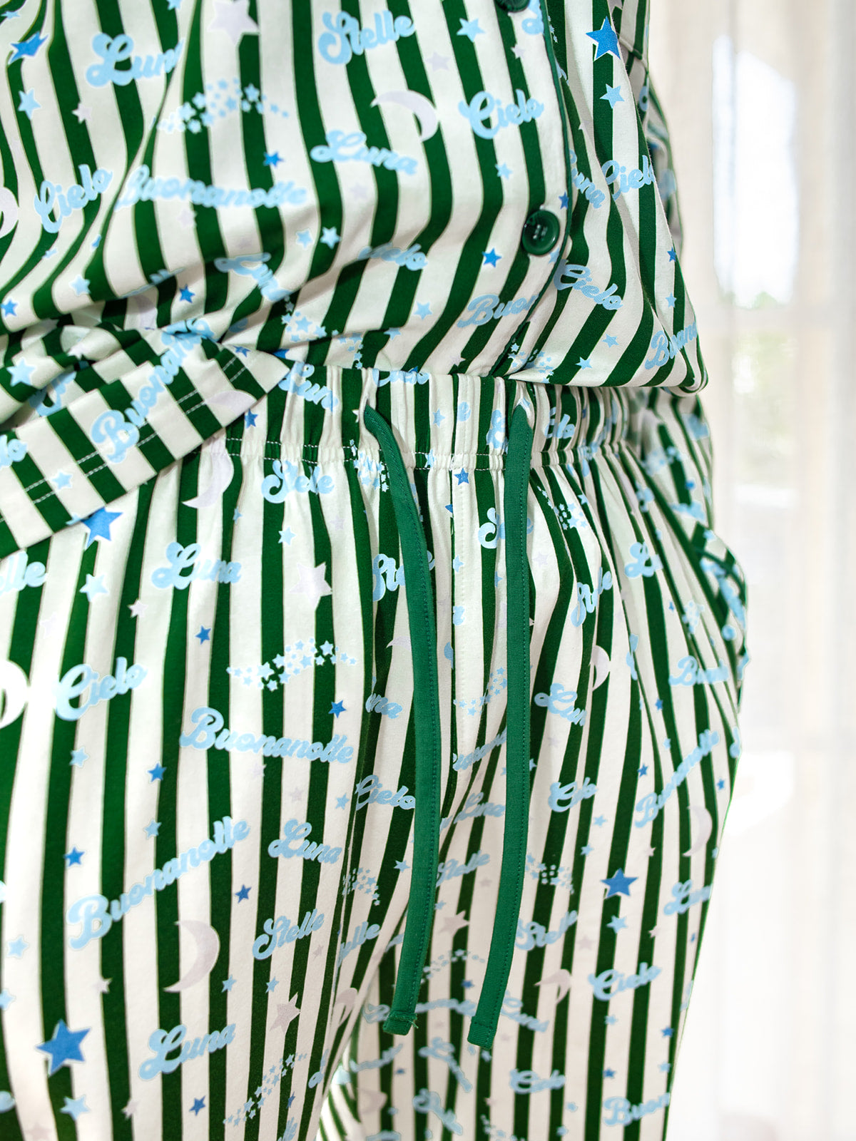 Notte Adult Pyjama Set Green/Blue