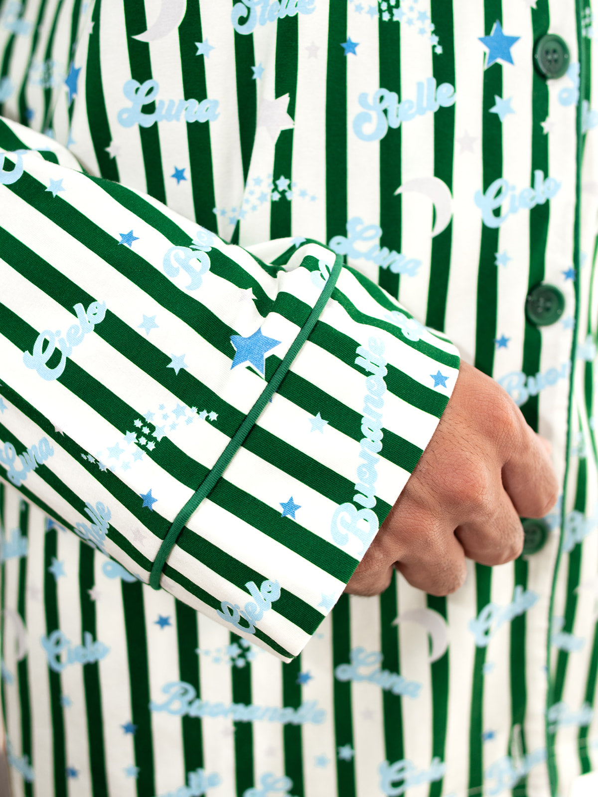 Notte Adult Pyjama Set Green/Blue