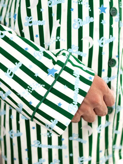 Notte Adult Pyjama Set Green/Blue