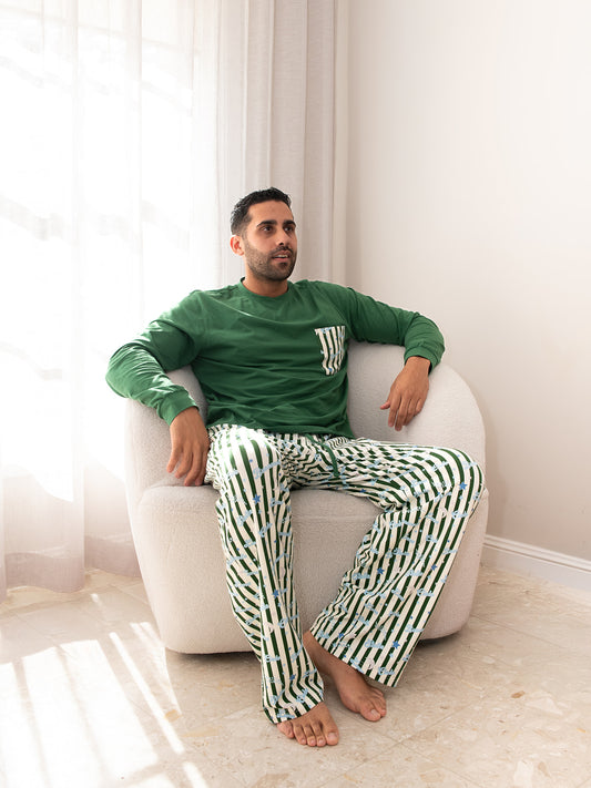 Cielo Adult Pyjama Set Green/Blue