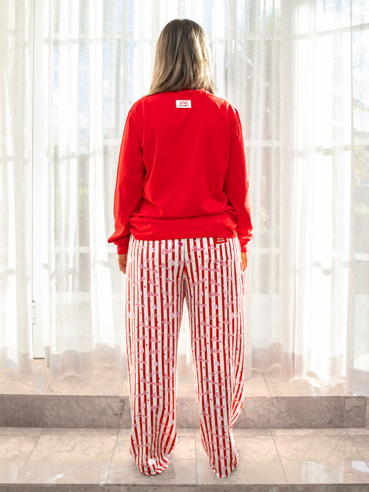 Cielo Adult Pyjama Set Red/Pink