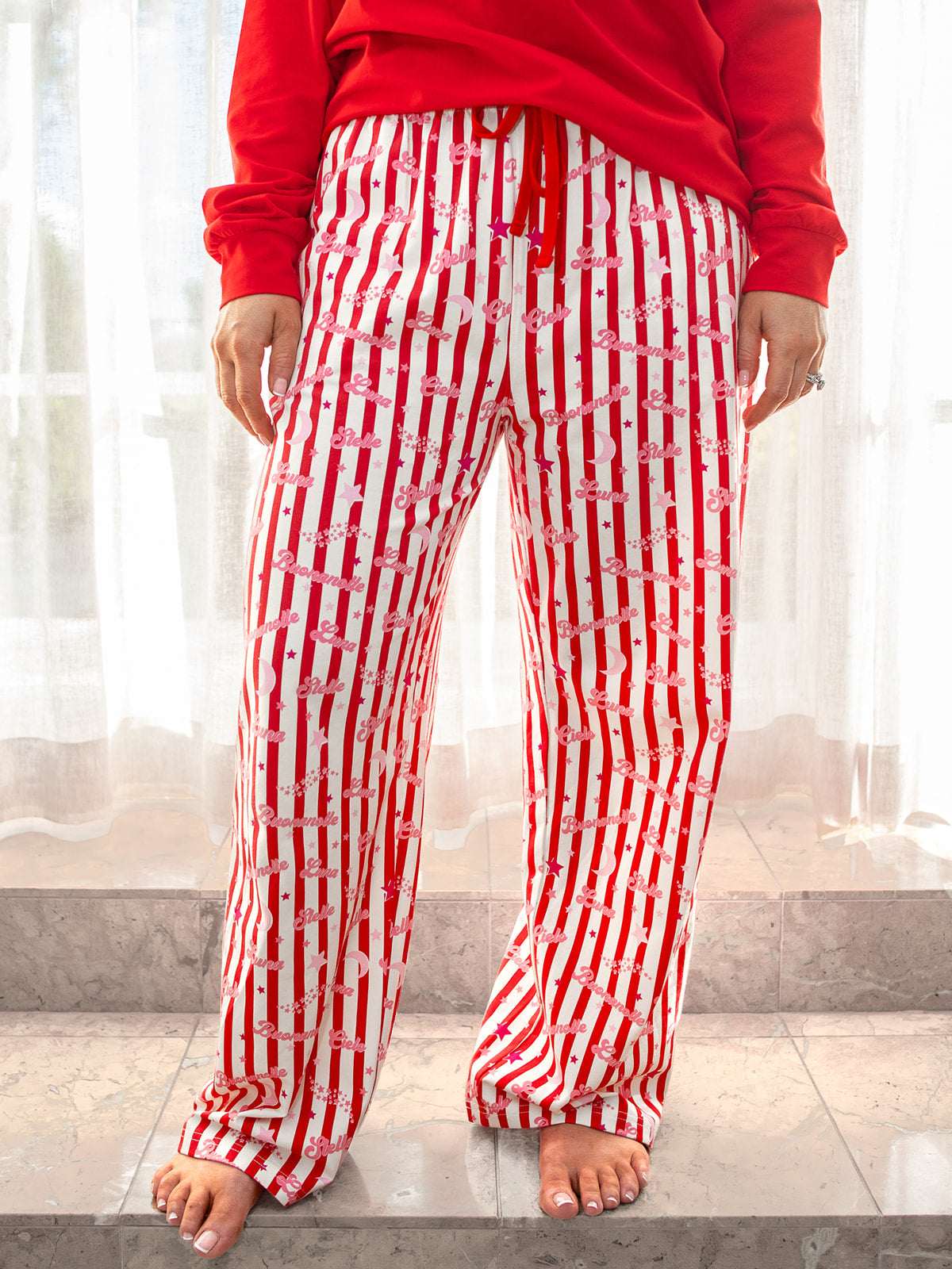 Cielo Adult Pyjama Set Red/Pink