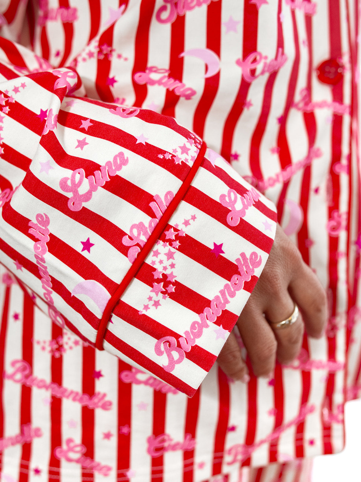 Notte Adult Pyjama Set Red/Pink