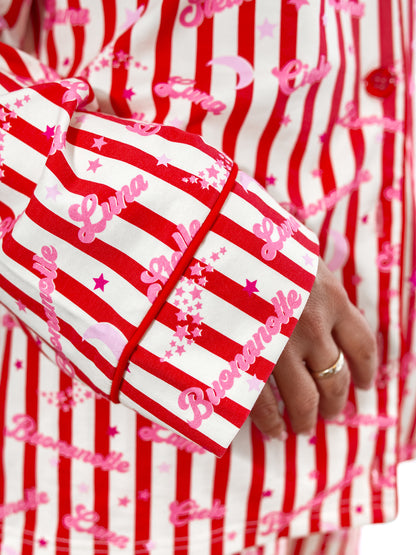 Notte Adult Pyjama Set Red/Pink