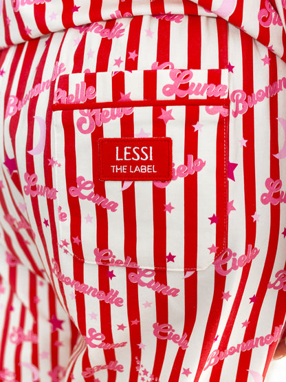 Notte Adult Pyjama Set Red/Pink