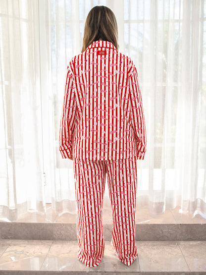 Notte Adult Pyjama Set Red/Pink